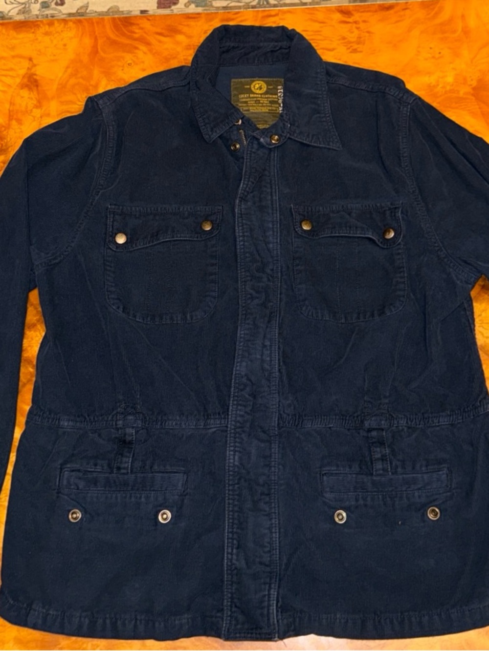 Vintage Men's Dark Blue Corduroy Utility Jacket
